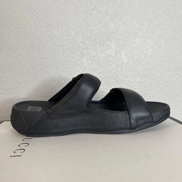 FITFLOP Gogh Moc Sandals Black Leather Adjustable Strap Slide Slip On‎ Mens 9 US main image 5